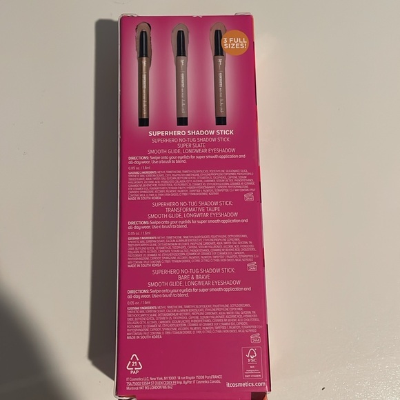 IT Cosmetics Superhero No-Tug Shadow Stick Set - Taupe, Bare, slate includes box - Picture 6 of 6